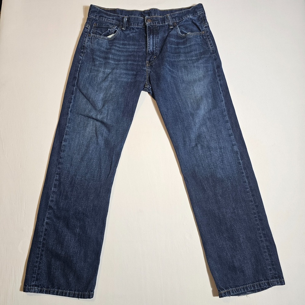 Levi's 569 Jeans Mens 34x32 Blue Denim Medium Wash High Rise Loose Straight Leg